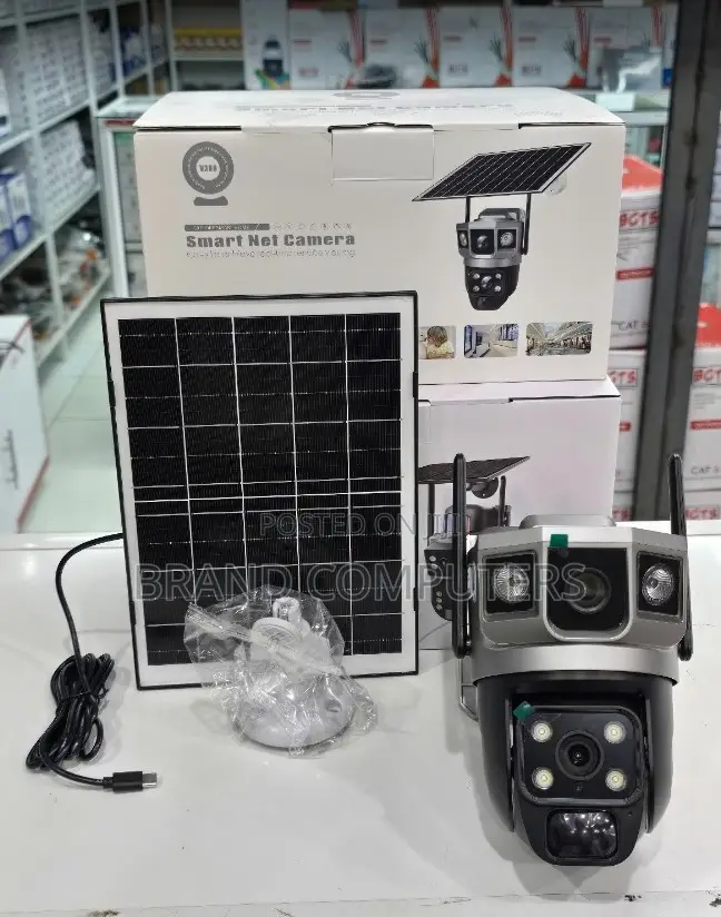 V380 Pro Outdoor Dual Lens Wifi Solar CCTV Camera With Night Vision
