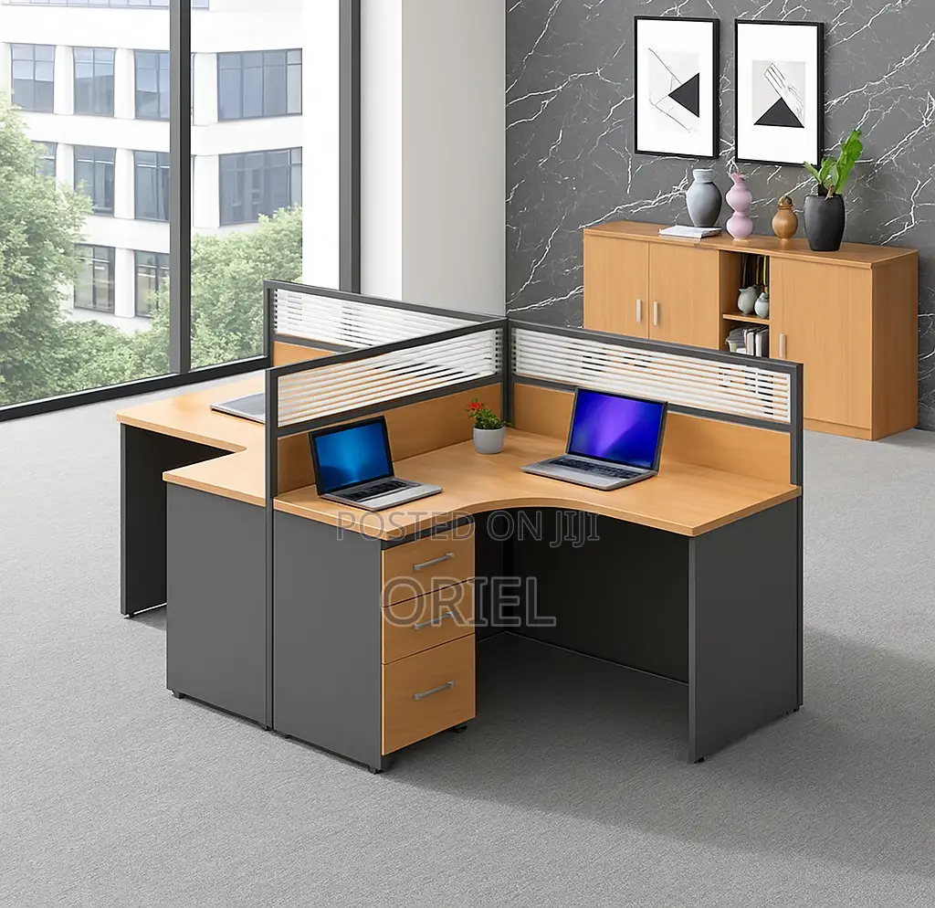 Office Workstation : 2-Way Curved Office Working Workstation