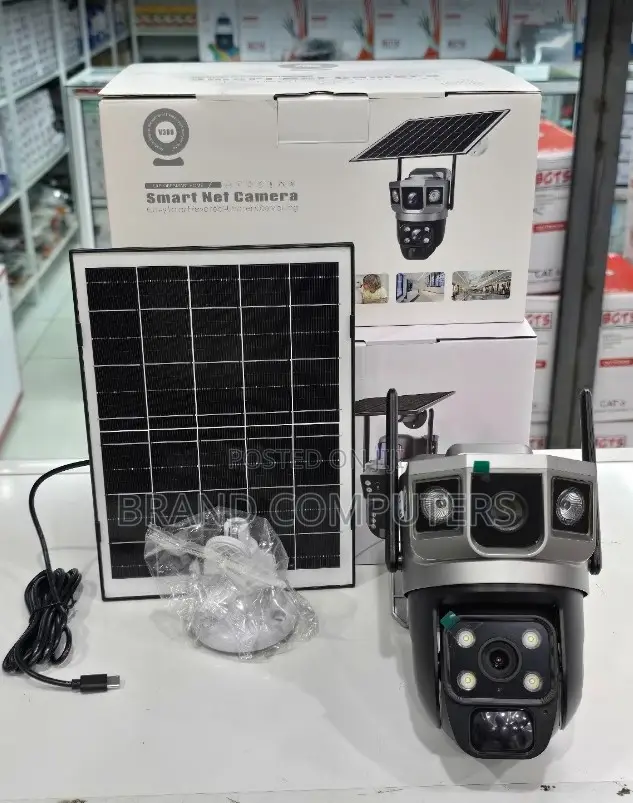 Wifi Solar Powered Wireless Outdoor Camera V380 Pro 4mp Dual Lens