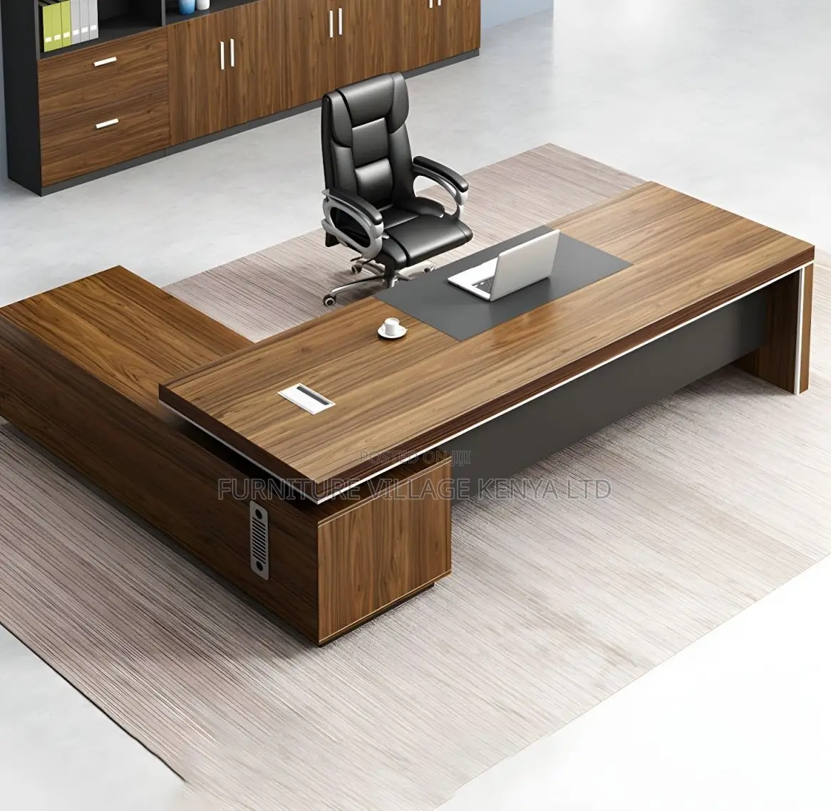 1.8m L-Shaped Wooden Office Desk With Drawers