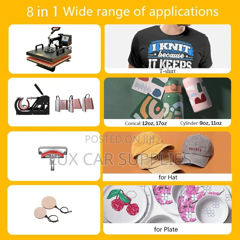 8 in 1 Heat Press Machine T-Shirt Sublimation Printer Digital Transfer