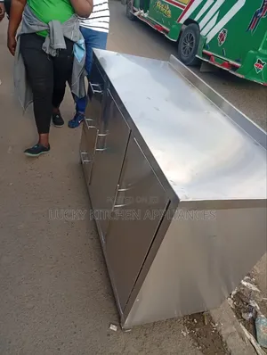 Pure Quality Stainless Steel Cabinet With a Working Top.