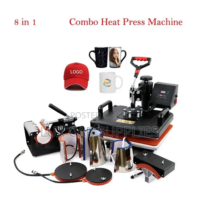 Combo Heat Press Machine 8 in 1 for Mugs,Plates.T-shits
