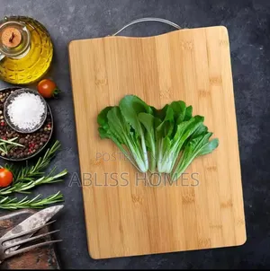 Heavy Wooden Chopping Board With Metallic