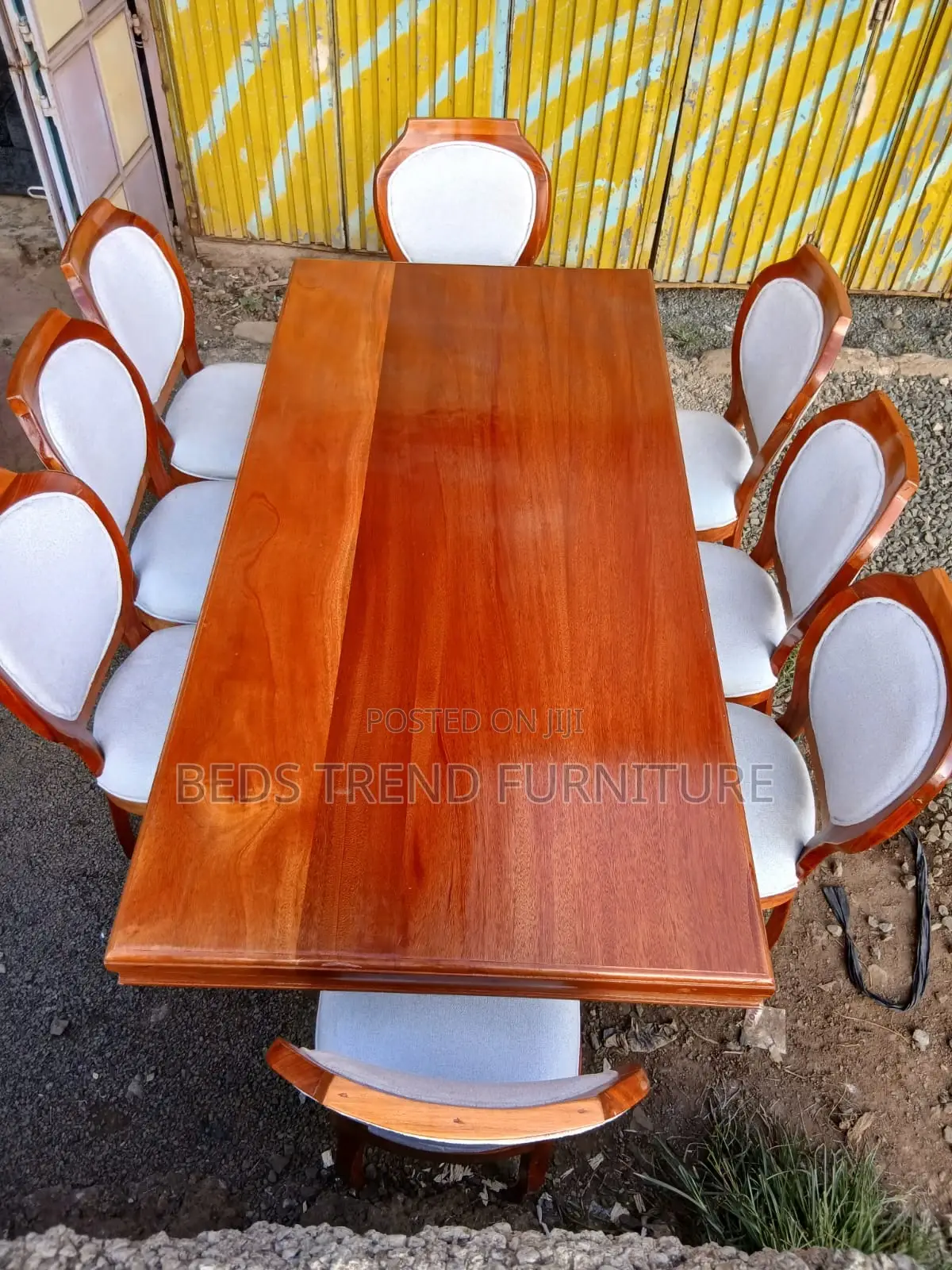 8-Seater Pure Mahogany Dining Set Elegant Finish
