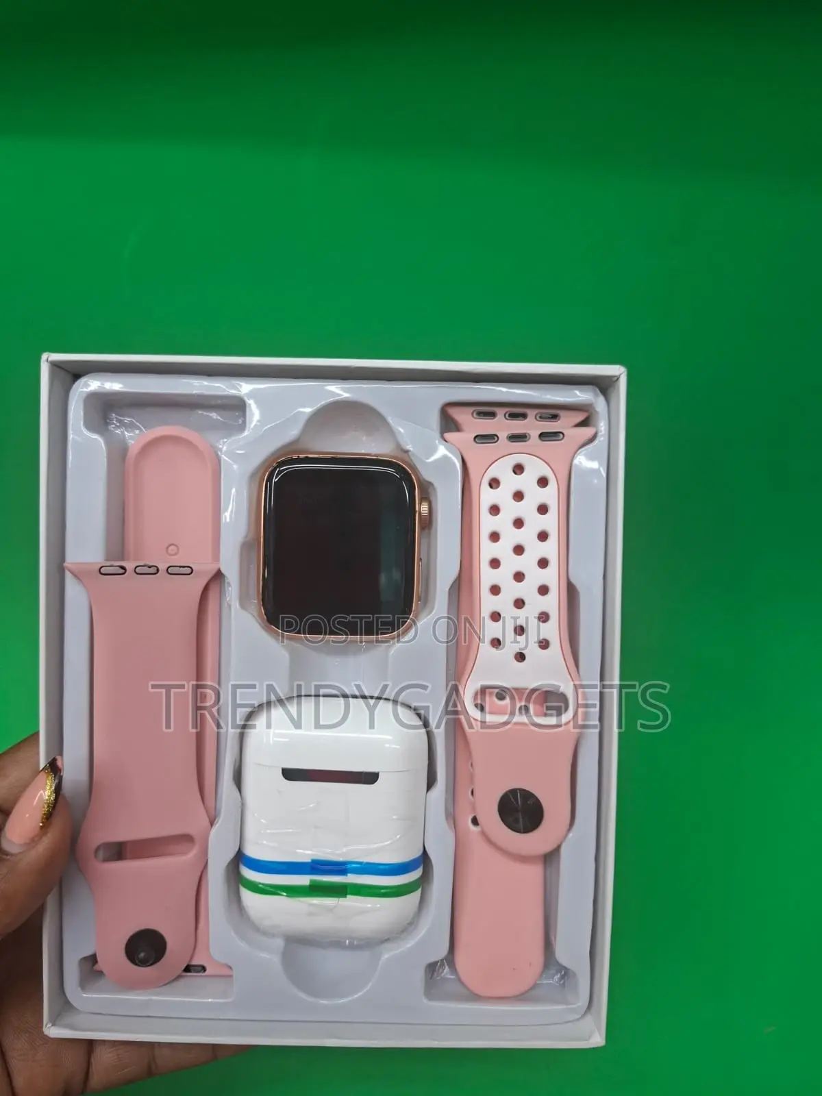 W26 Pro Max 2 in 1 Smartwatch Set With Pink Earbuds