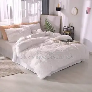 White Fluffy Plush Velvet Duvet Set