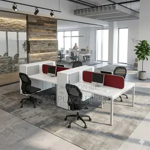 Office Workstation; Four Users Wooden Office Cyber Workstation