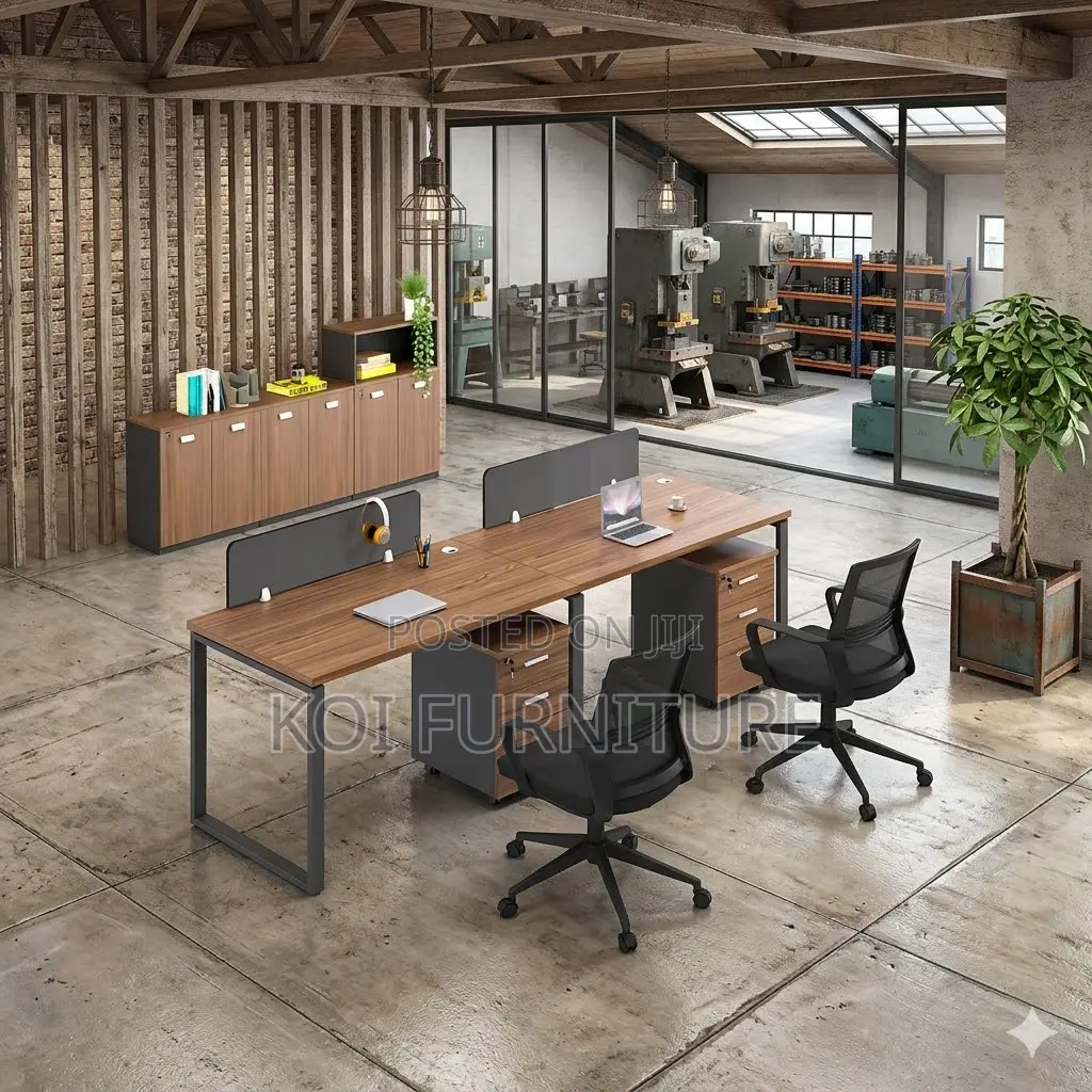 Office Workstation; Four Users Wooden Office Cyber Workstation