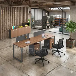 Office Workstation; Four Users Wooden Office Cyber Workstation