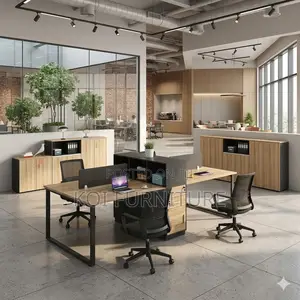 Office Workstation; Four Users Wooden Office Cyber Workstation
