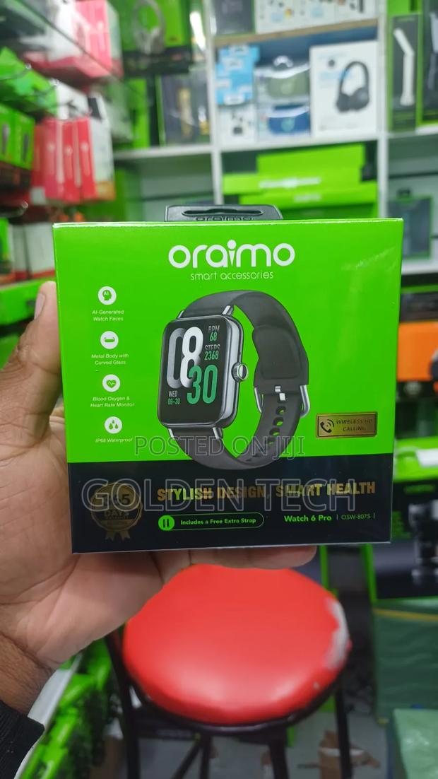 Oraimo Watch 6 Pro Full Touch Screen Smart Watch With Extra Strap