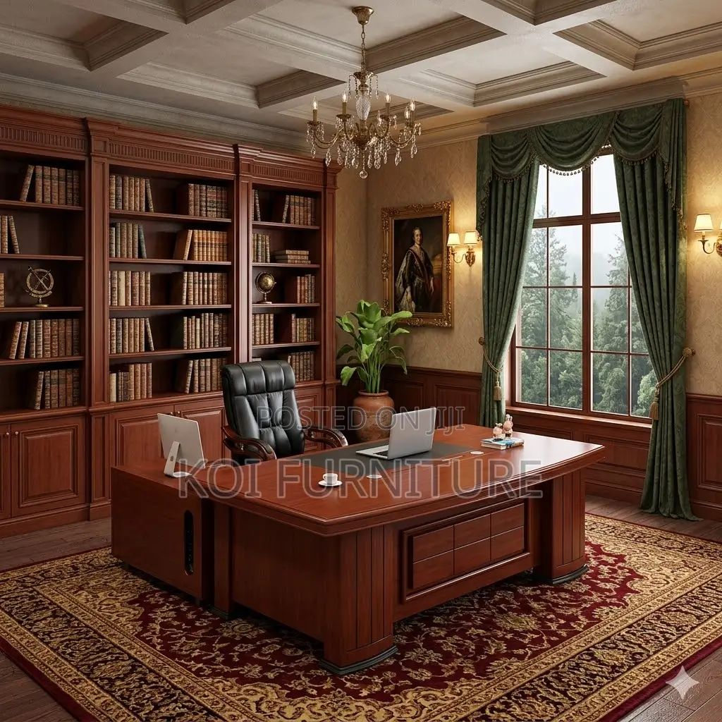 Office Desk; 1.4 Meters Mahogany Executive Supremacy Desk