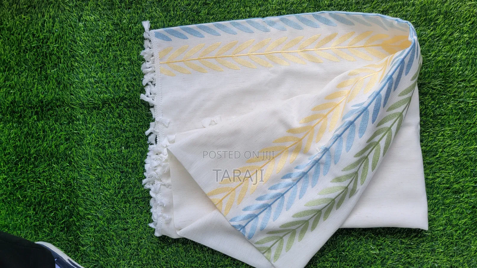 Luxury Embroidered Cotton Tableclothboho Chic Table Cover With Tassels