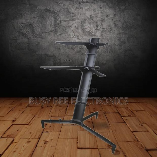 Black Aluminum Alloy Durable Double Keyboard Stand - thumbnail 2