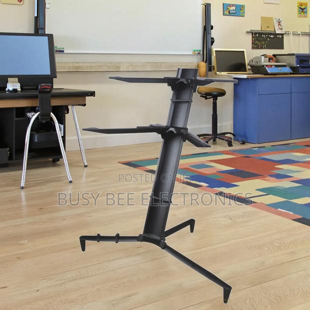 Black Aluminum Alloy Durable Double Keyboard Stand - thumbnail 4