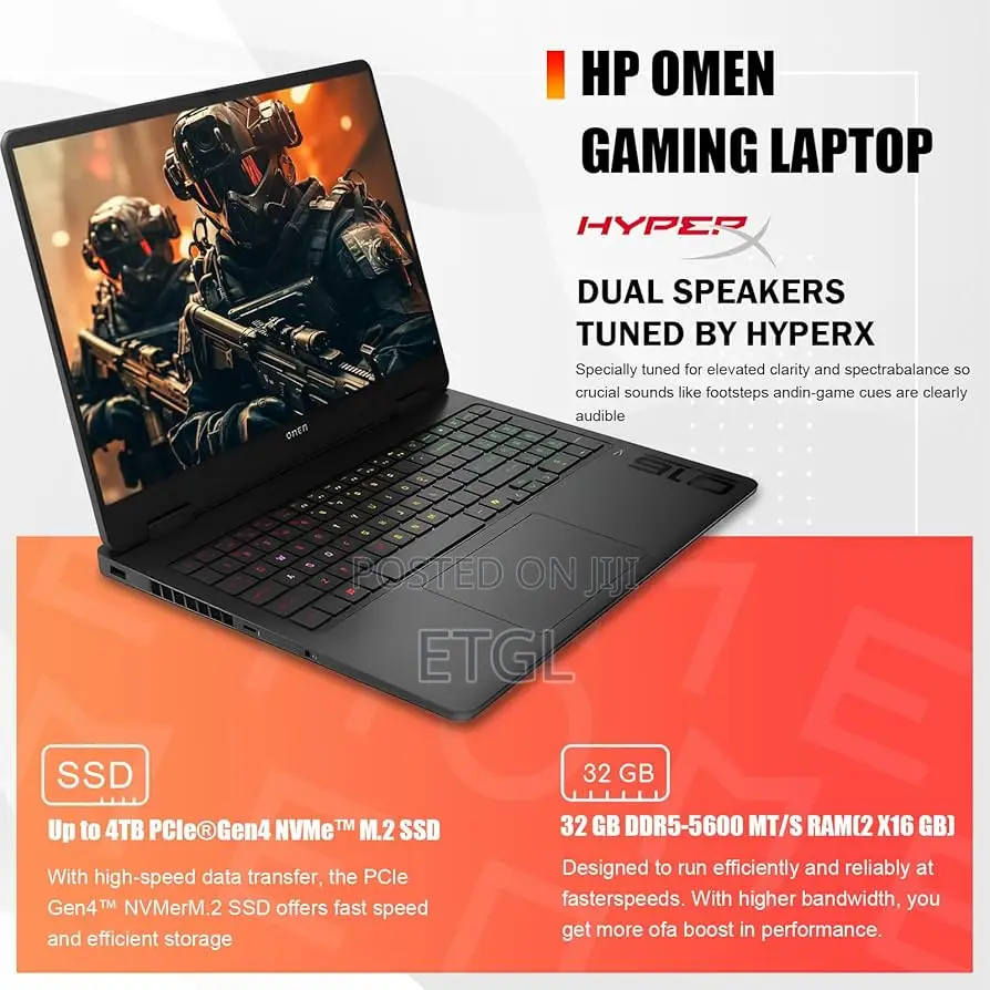 New Laptop HP Omen 16 8GB Intel Core Ultra 7 SSD 1T