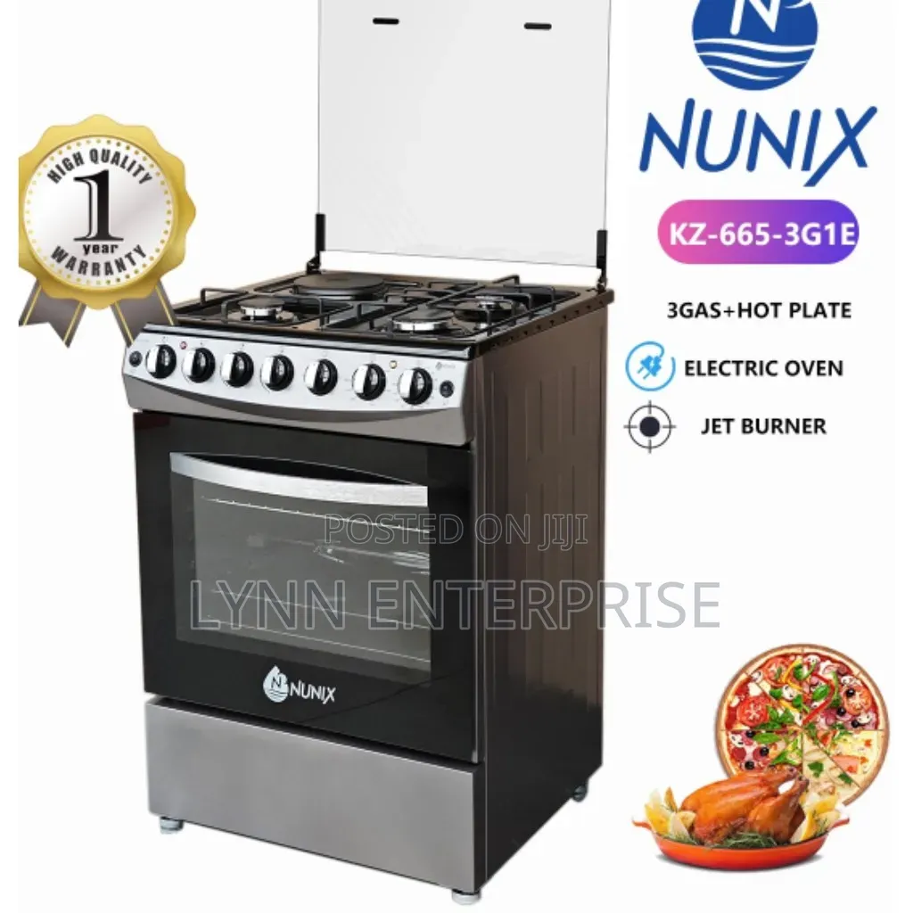 New Model Nunix Big 60×65 3+1 Freestanding Cooker