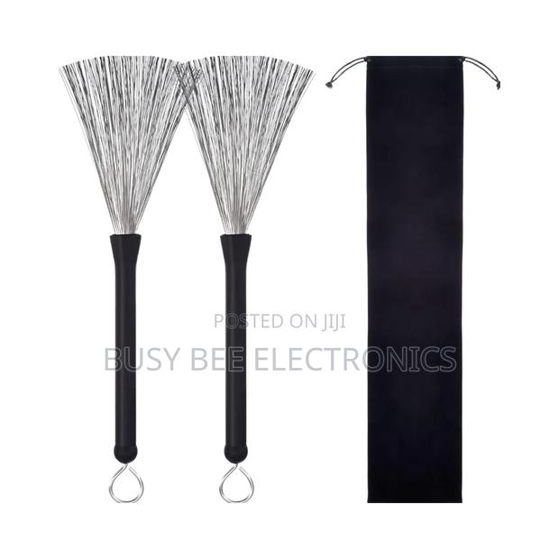 Comfortable Rubber Handles 1 Pair Retractable Wire Drum Brushes - main view