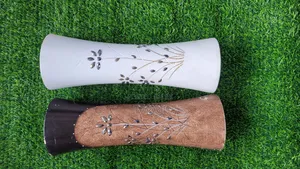 Premium Decorative Modern Vases Cream White Textured Brown Available