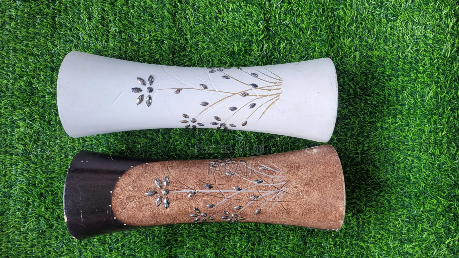 Premium Decorative Modern Vases Cream White Textured Brown Available