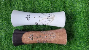 Premium Decorative Modern Vases Cream White Textured Brown Available
