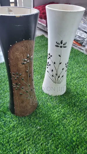 Premium Decorative Modern Vases Cream White Textured Brown Available