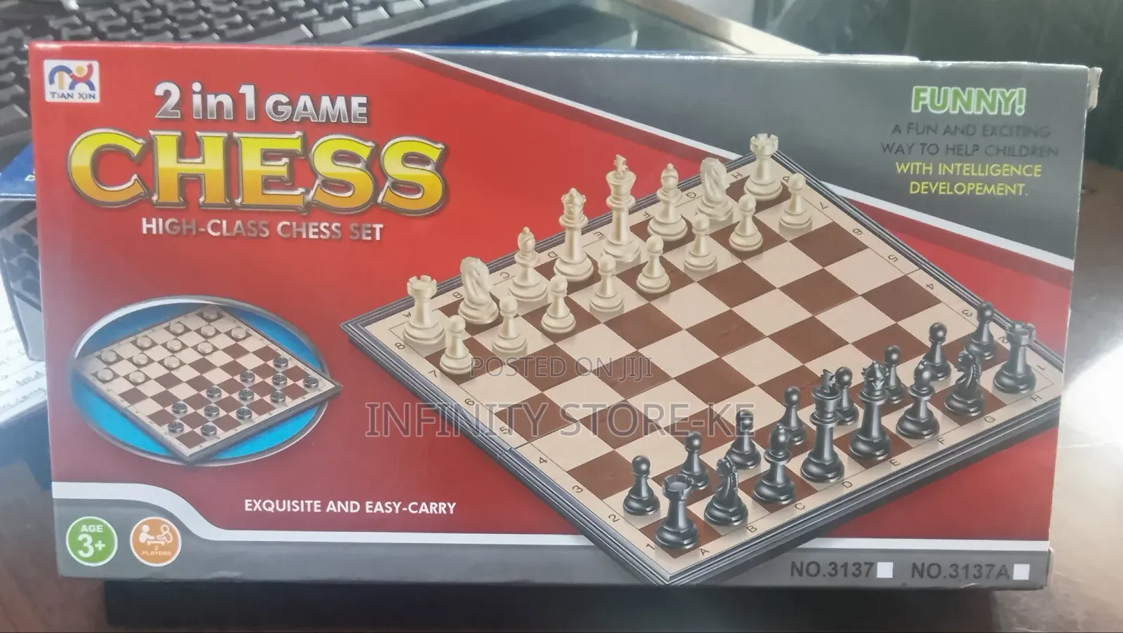 2 in 1 Checkers and Chess Small Size