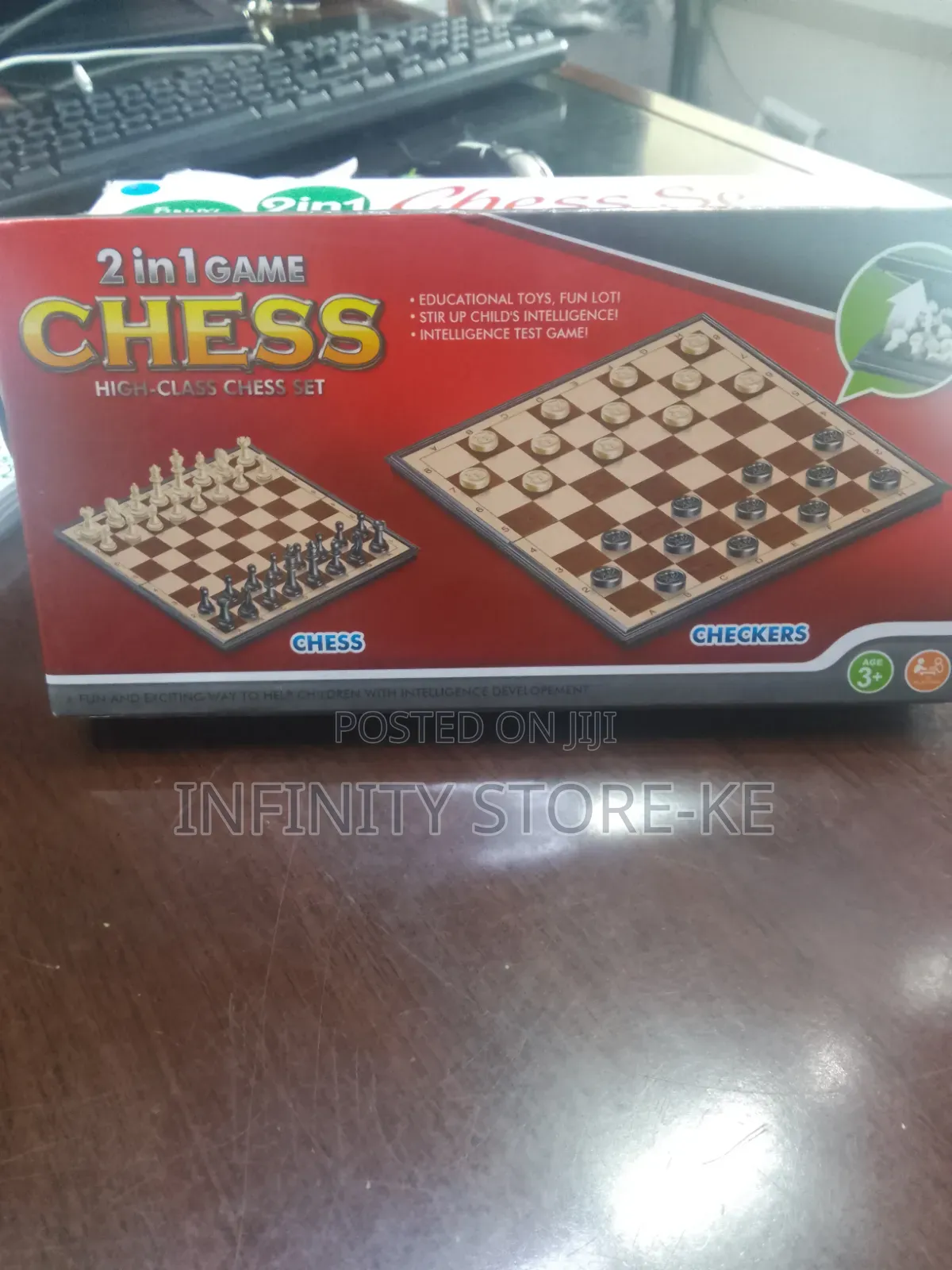 2 in 1 Checkers and Chess Small Size