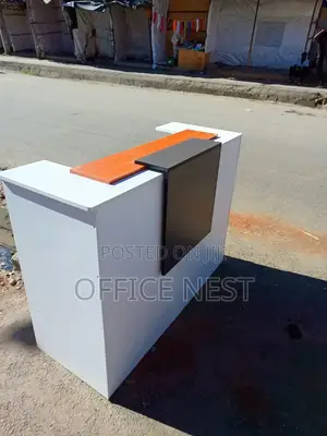 White Office Front Reception Desk