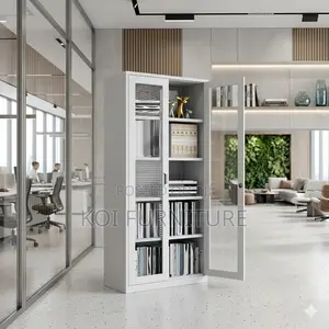 Office Cabinet; Two Doors Glass Office Filing Cabinet