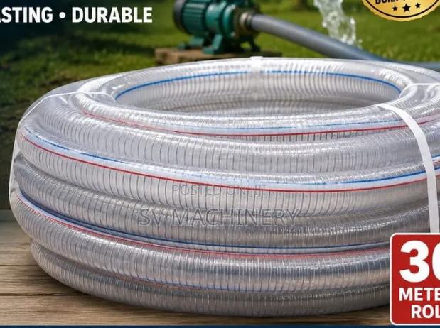 Heavy Duty 1" 30m Clear Wired Suction Pipe