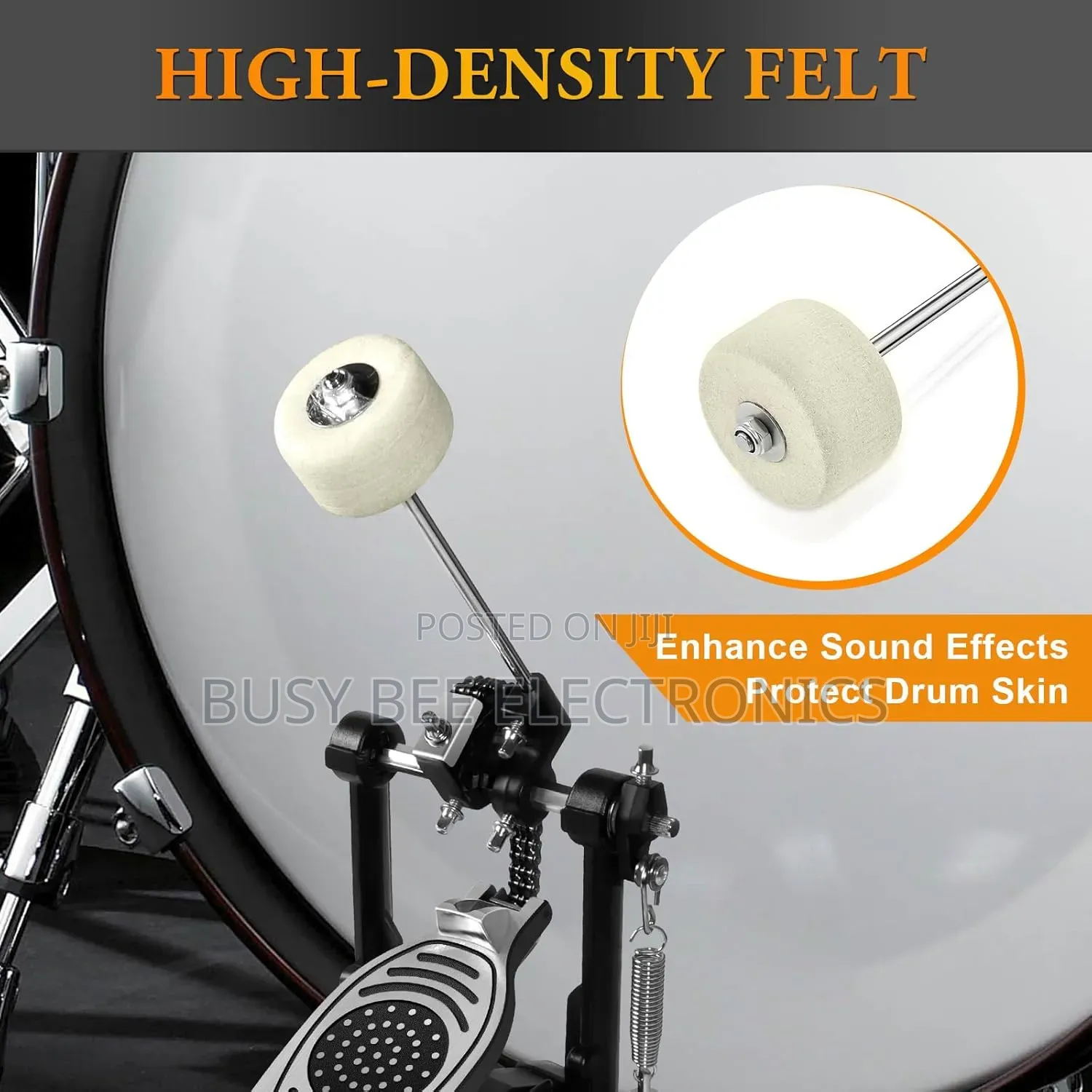 Adjustable Longboard Kick Bass Drum Pedal