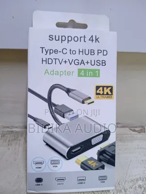 4-in-1 Usb-C Hub Multiport Adapter ( Hdmi, Vga, Usb 3.0, Type-C
