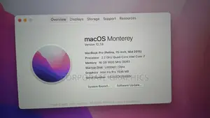 Laptop Apple MacBook Pro 16GB Intel Core i7 SSD 256GB