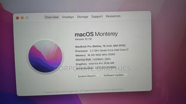 Laptop Apple MacBook Pro 16GB Intel Core i7 SSD 256GB