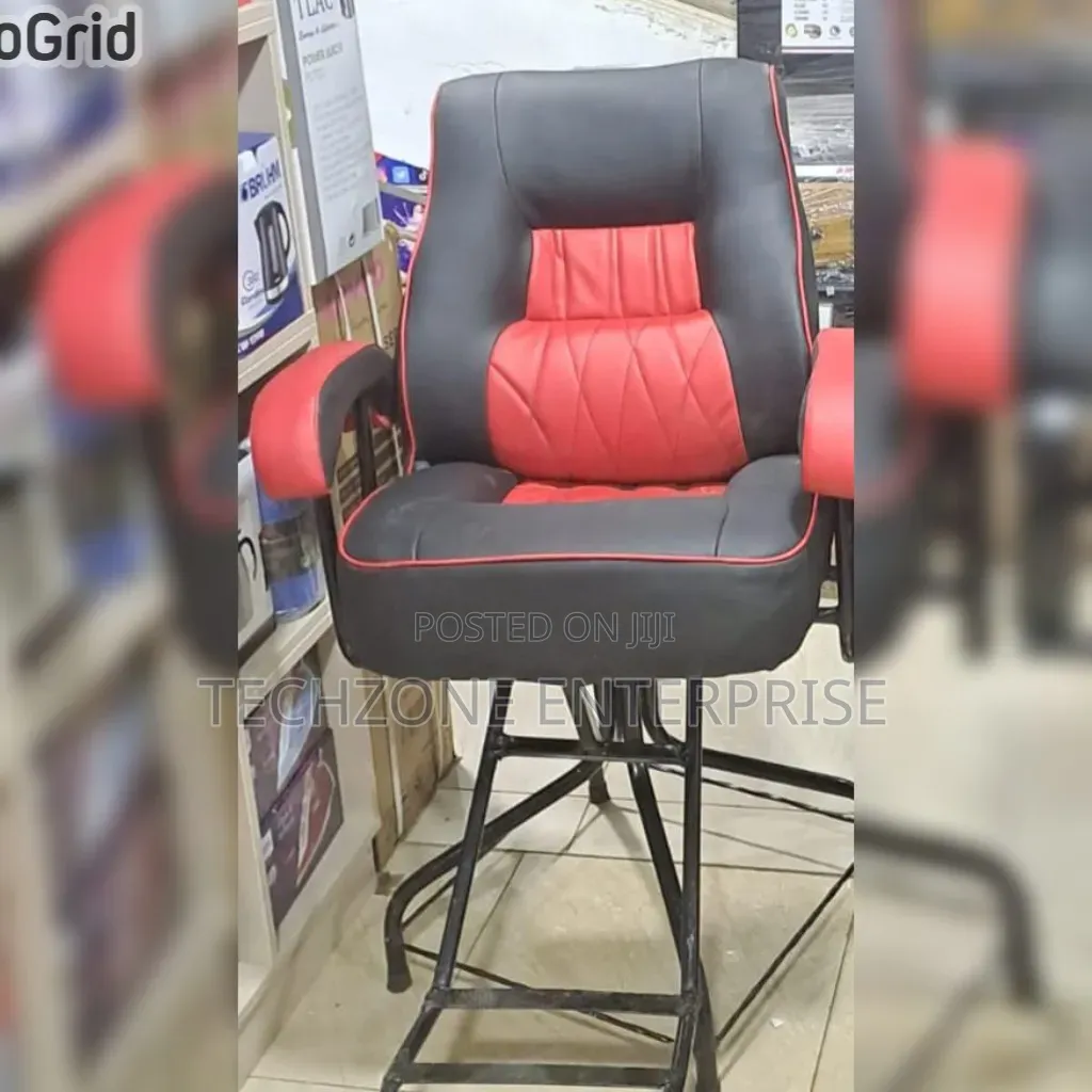 Premium Red Black Heavy-Duty Barber Chair With Footrest 