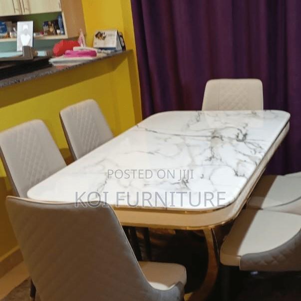 Dining Set; Six Seaters Golden Dining Set - thumbnail 3