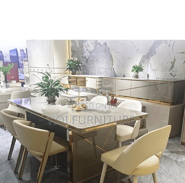 Dining Set; Six Seaters Golden Dining Set - thumbnail 4