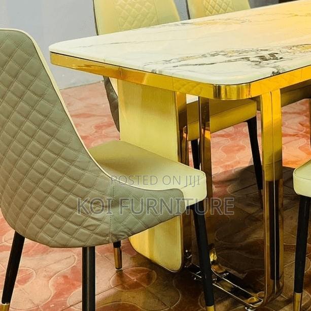 Dining Set; Six Seaters Golden Dining Set - thumbnail 5