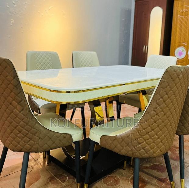 Dining Set; Six Seaters Golden Dining Set - thumbnail 10