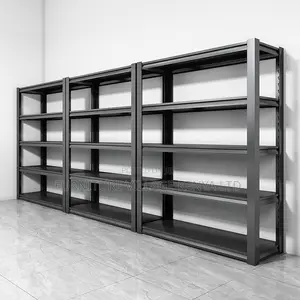 Metal 5-Layer Adjustable Black Steel Storage Rack