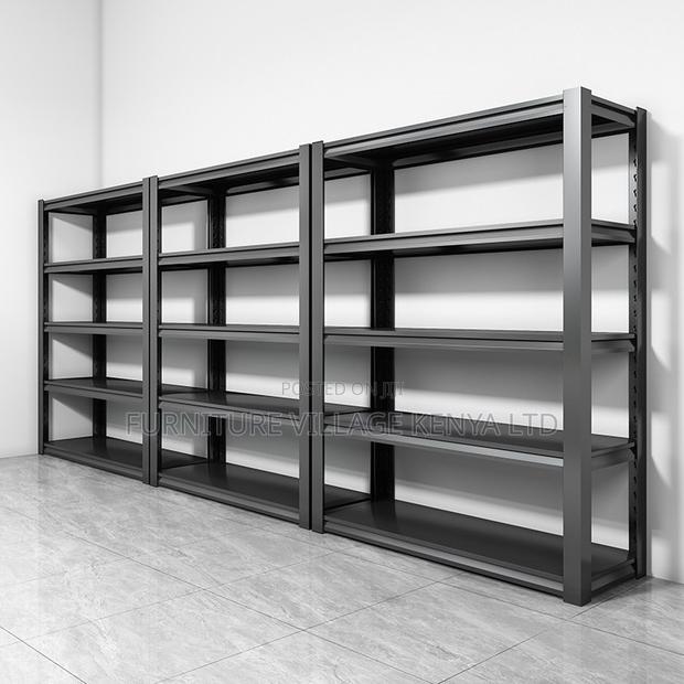 Metal 5-Layer Adjustable Black Steel Storage Rack - thumbnail 2