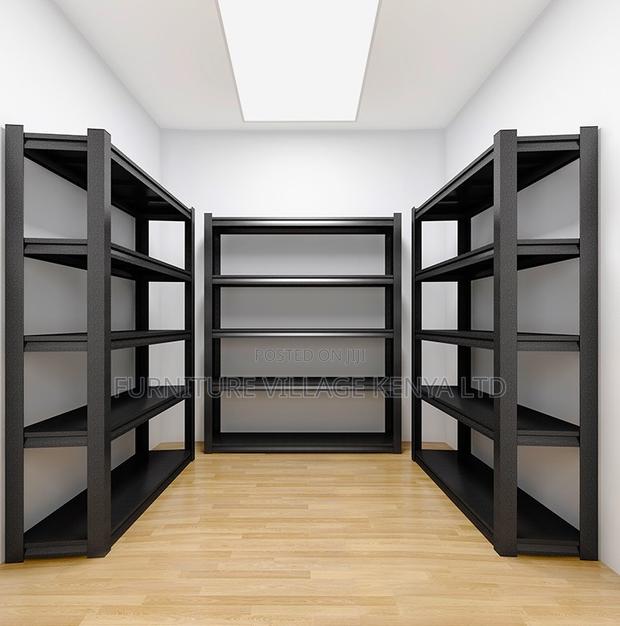 Metal 5-Layer Adjustable Black Steel Storage Rack - thumbnail 3