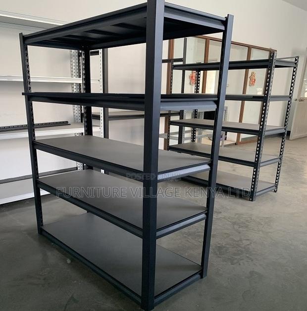 Metal 5-Layer Adjustable Black Steel Storage Rack - thumbnail 7