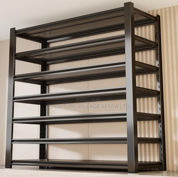 Metal 5-Layer Adjustable Black Steel Storage Rack - thumbnail 8