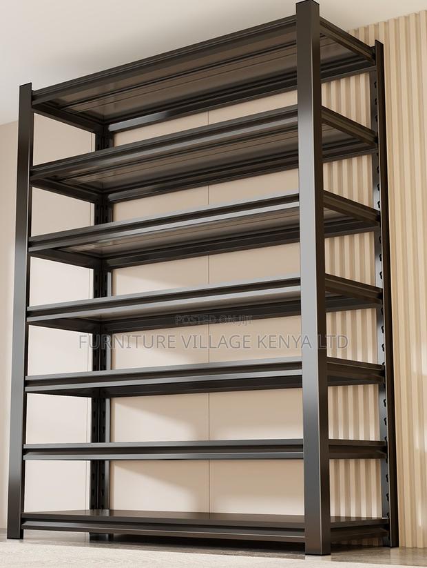Metal 5-Layer Adjustable Black Steel Storage Rack - thumbnail 11
