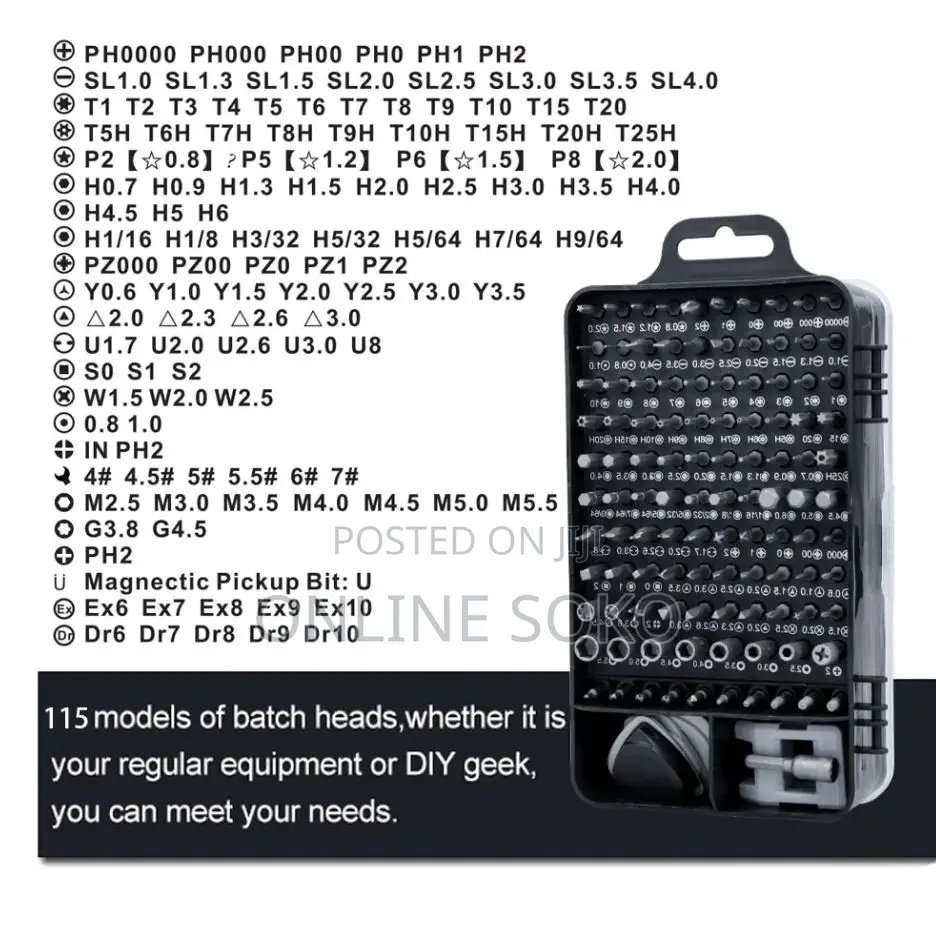 115-in-1 Precision Magnetic Screwdriver Set Repair Tool Kit