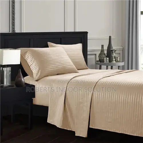 Large Size Luxury Cotton Striped Sheet Set