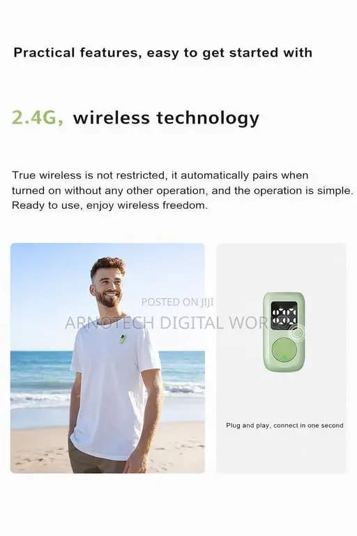 Qy88 Wireless Wearable Mic With Charging Case for Recording